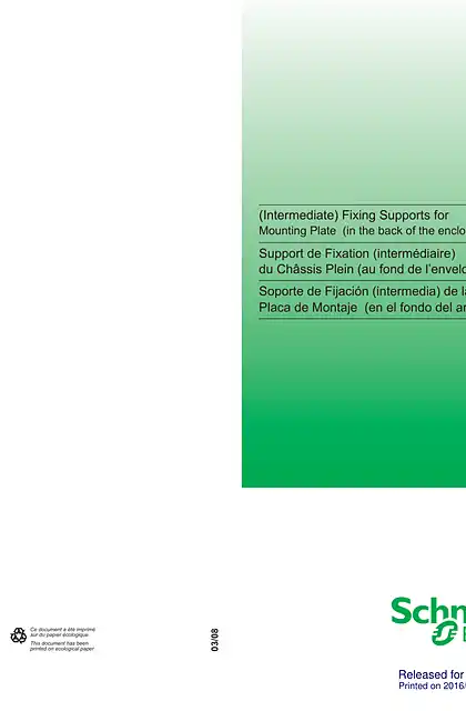 schneider施耐德Spacial SF Intermediate fixing of the mounting plate_ located in the back of the enclosure